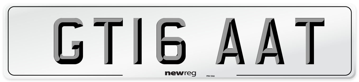 GT16 AAT Number Plate from New Reg